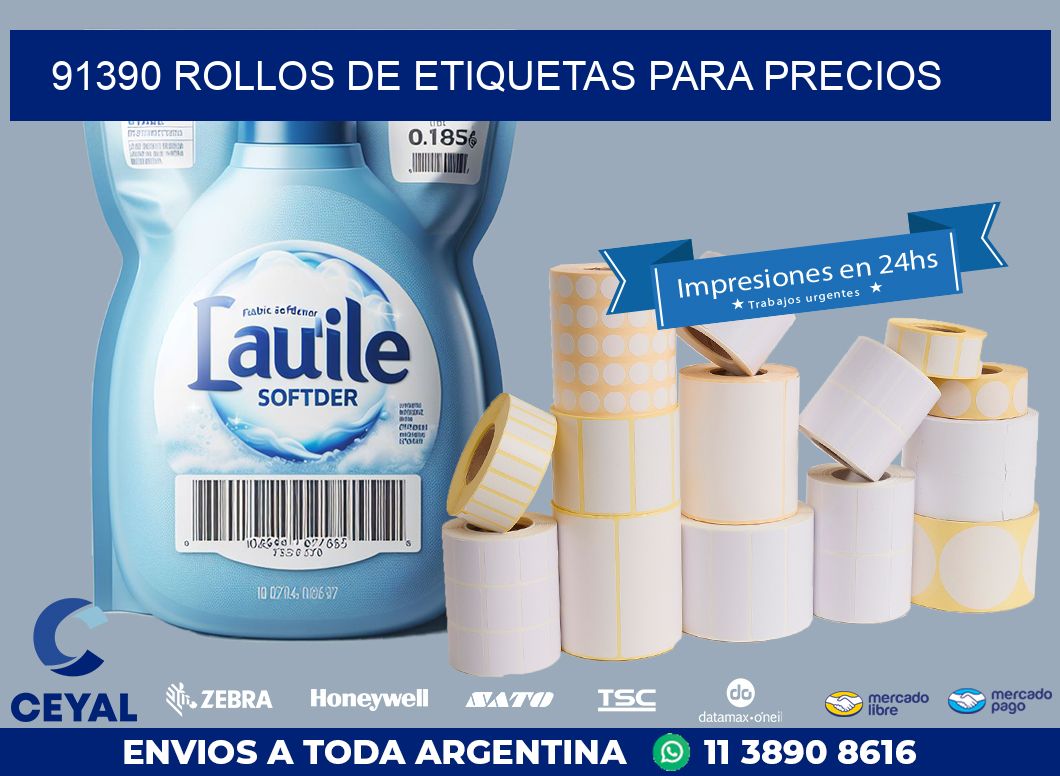 91390 ROLLOS DE ETIQUETAS PARA PRECIOS