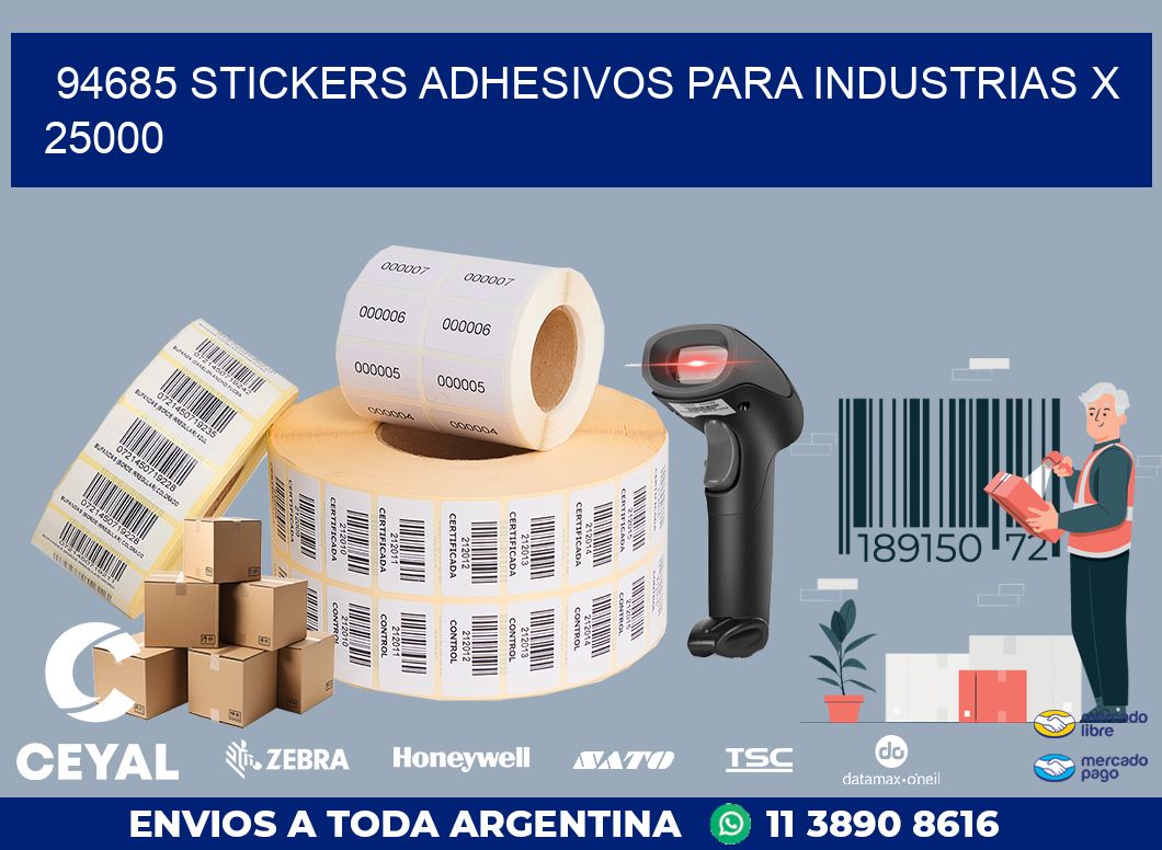 94685 STICKERS ADHESIVOS PARA INDUSTRIAS X 25000