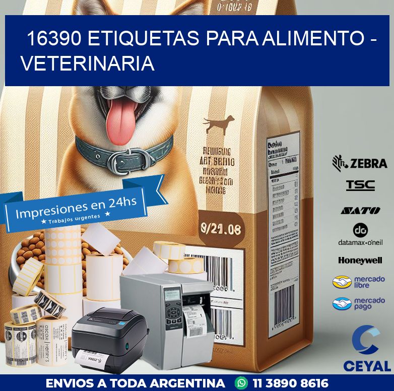 16390 ETIQUETAS PARA ALIMENTO – VETERINARIA