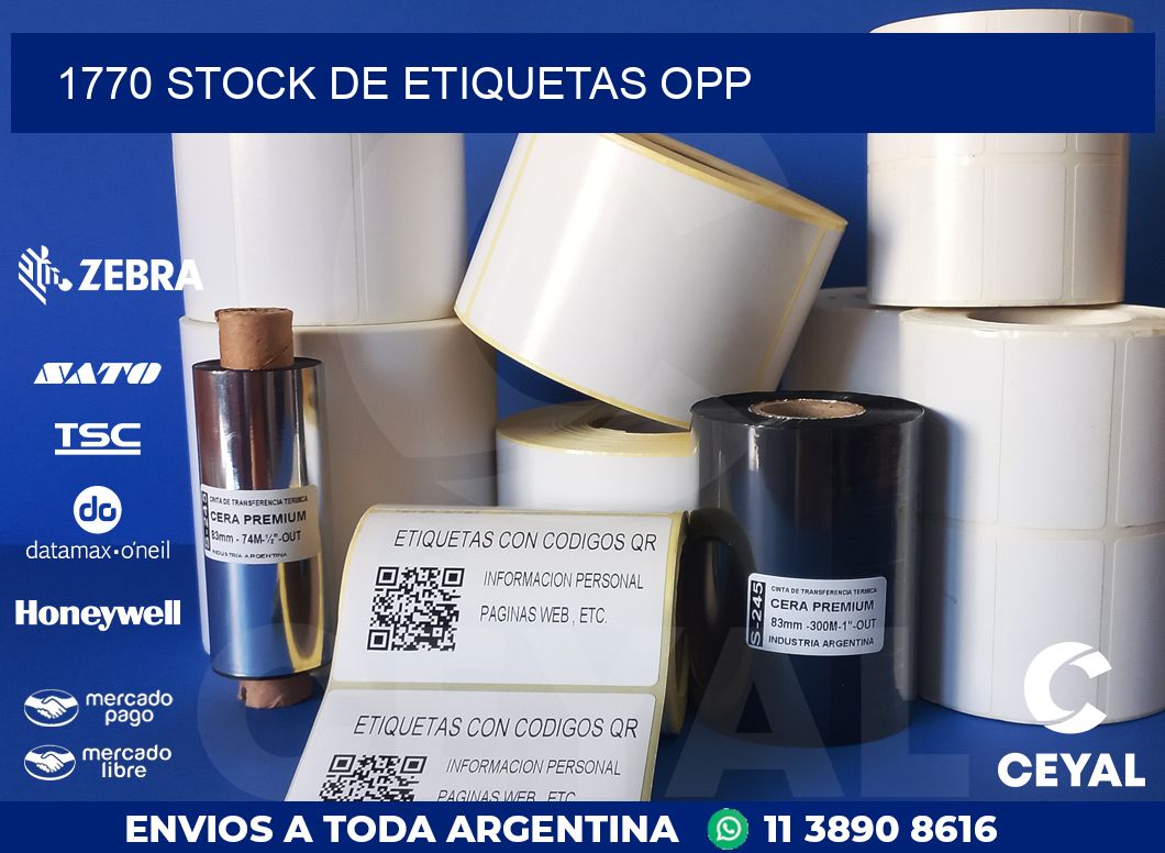 1770 STOCK DE ETIQUETAS OPP