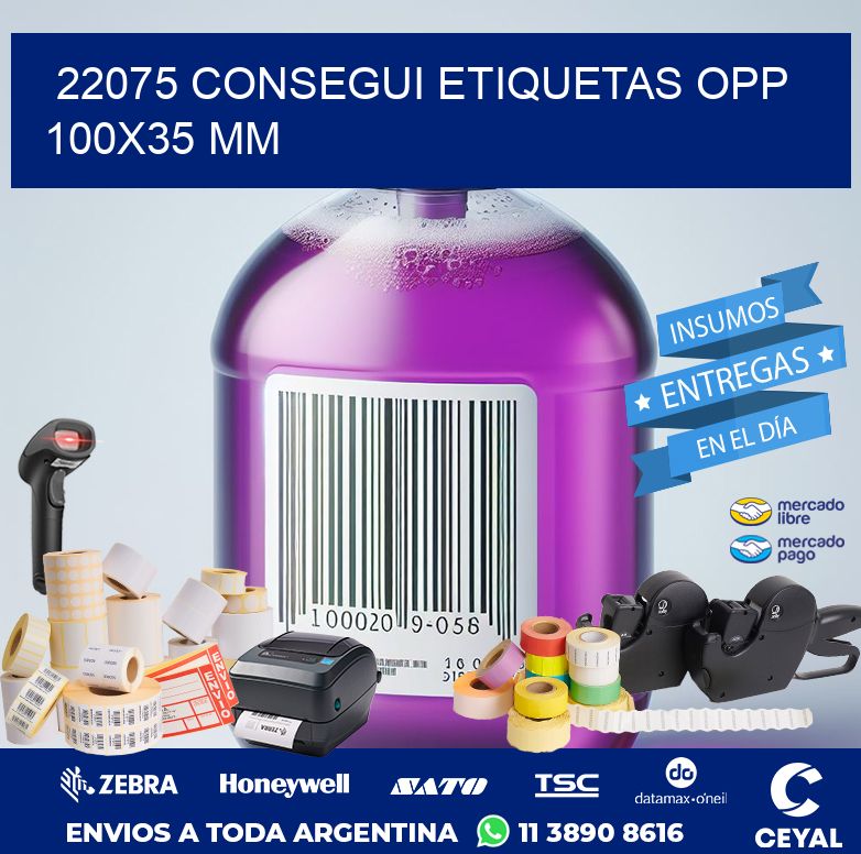 22075 CONSEGUI ETIQUETAS OPP 100X35 MM