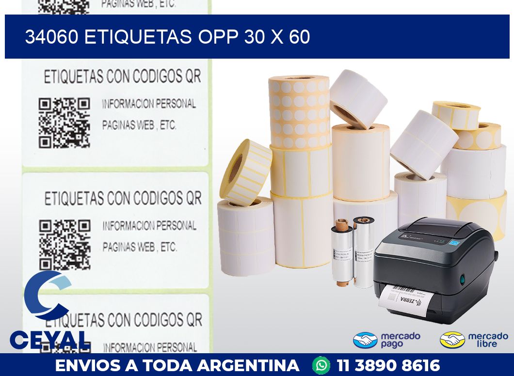 34060 ETIQUETAS OPP 30 X 60