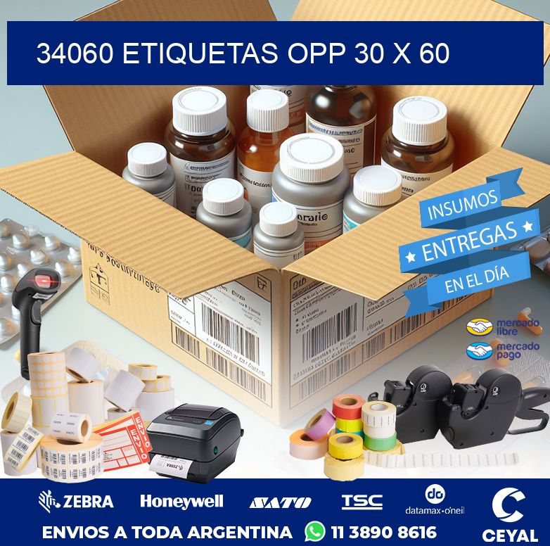 34060 ETIQUETAS OPP 30 X 60