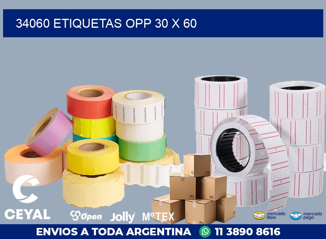 34060 ETIQUETAS OPP 30 X 60