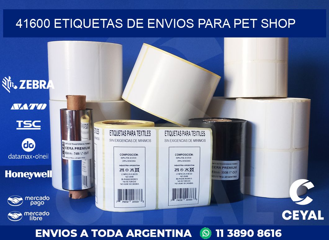 41600 ETIQUETAS DE ENVIOS PARA PET SHOP