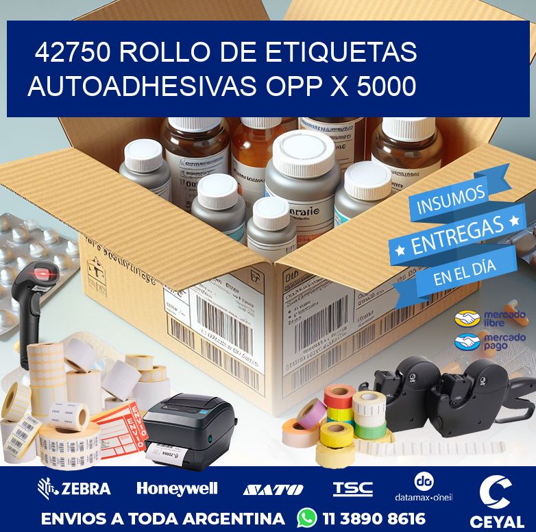 42750 ROLLO DE ETIQUETAS AUTOADHESIVAS OPP X 5000