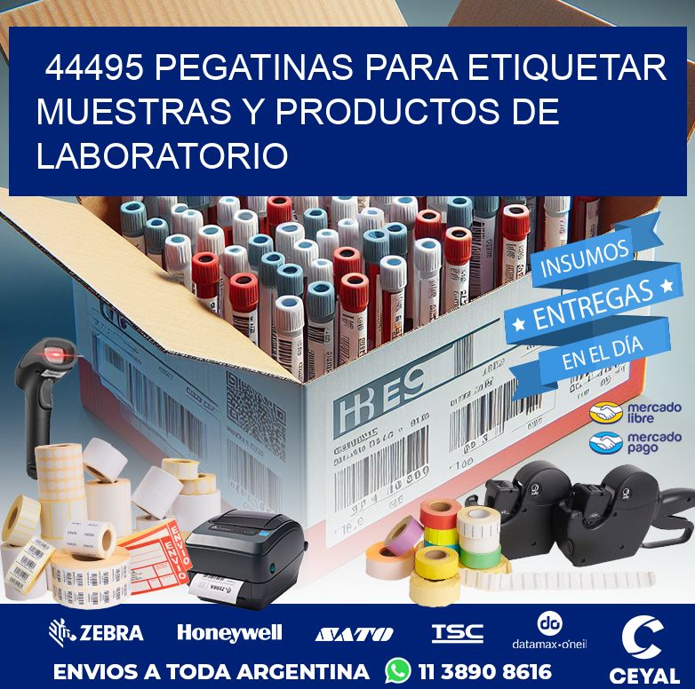 44495 PEGATINAS PARA ETIQUETAR MUESTRAS Y PRODUCTOS DE LABORATORIO