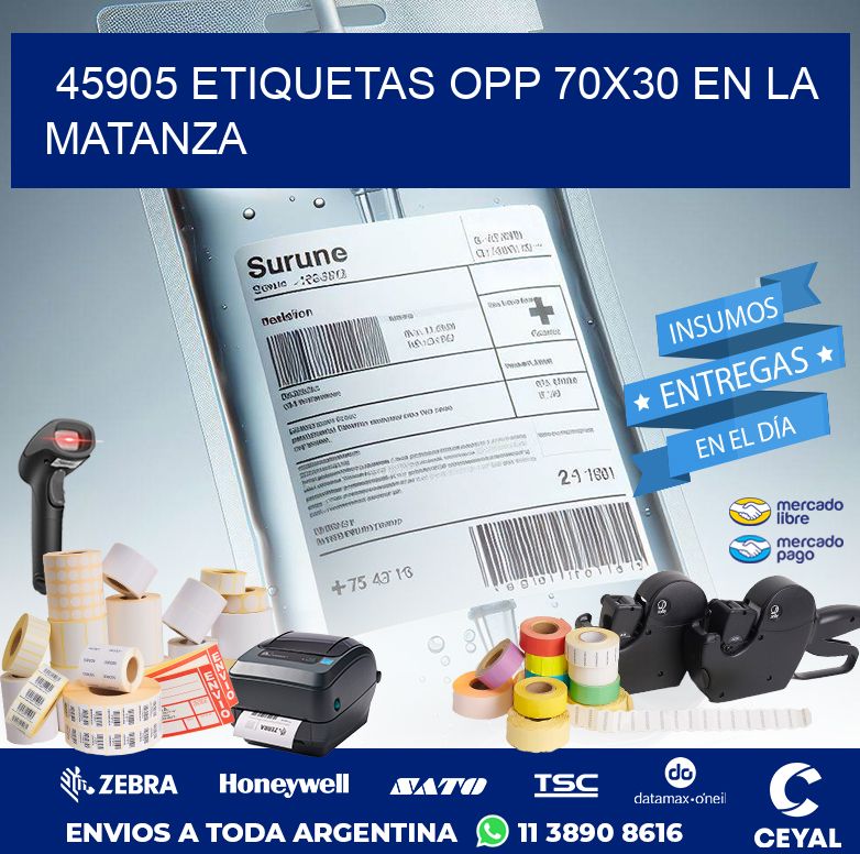 45905 ETIQUETAS OPP 70X30 EN LA MATANZA