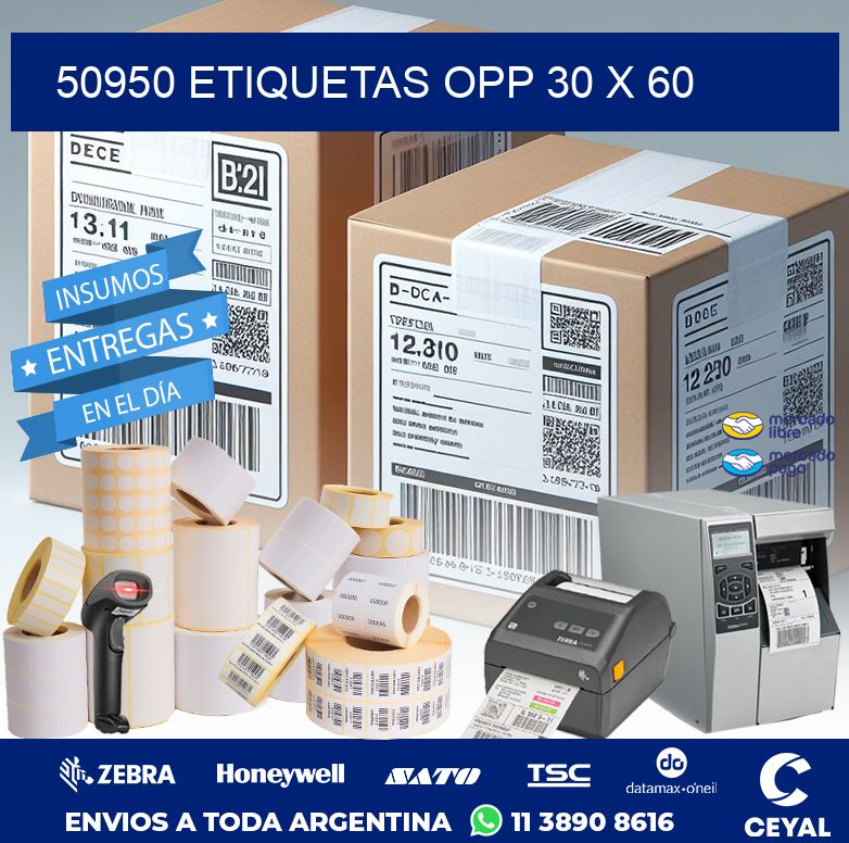 50950 ETIQUETAS OPP 30 X 60
