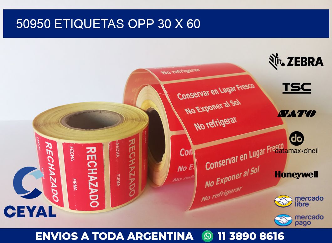 50950 ETIQUETAS OPP 30 X 60