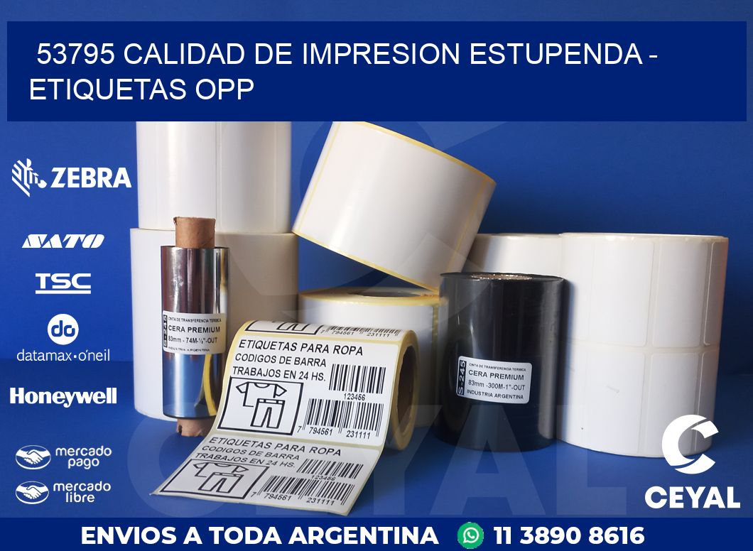 53795 CALIDAD DE IMPRESION ESTUPENDA - ETIQUETAS OPP