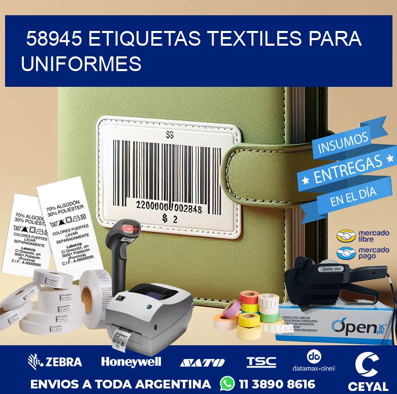 58945 ETIQUETAS TEXTILES PARA UNIFORMES