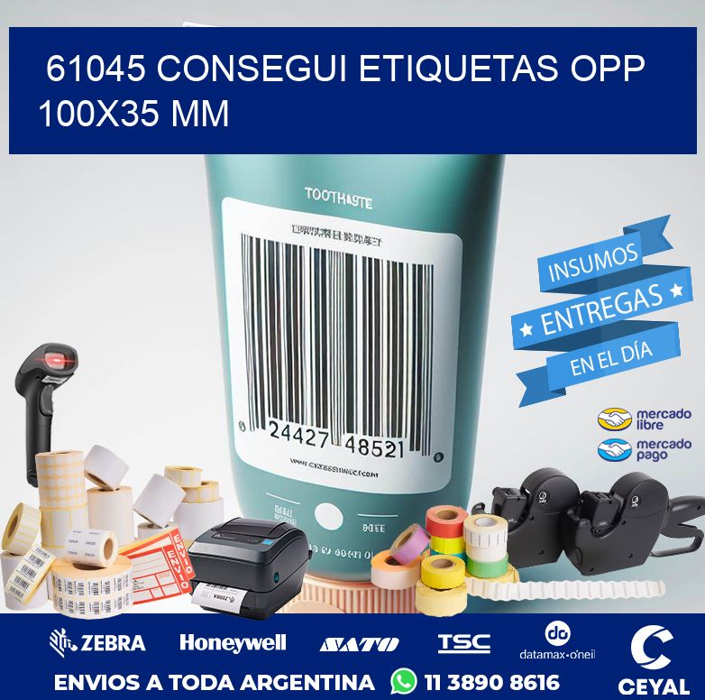 61045 CONSEGUI ETIQUETAS OPP 100X35 MM