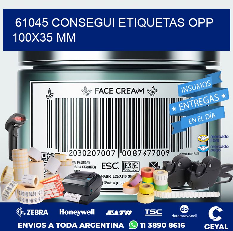 61045 CONSEGUI ETIQUETAS OPP 100X35 MM