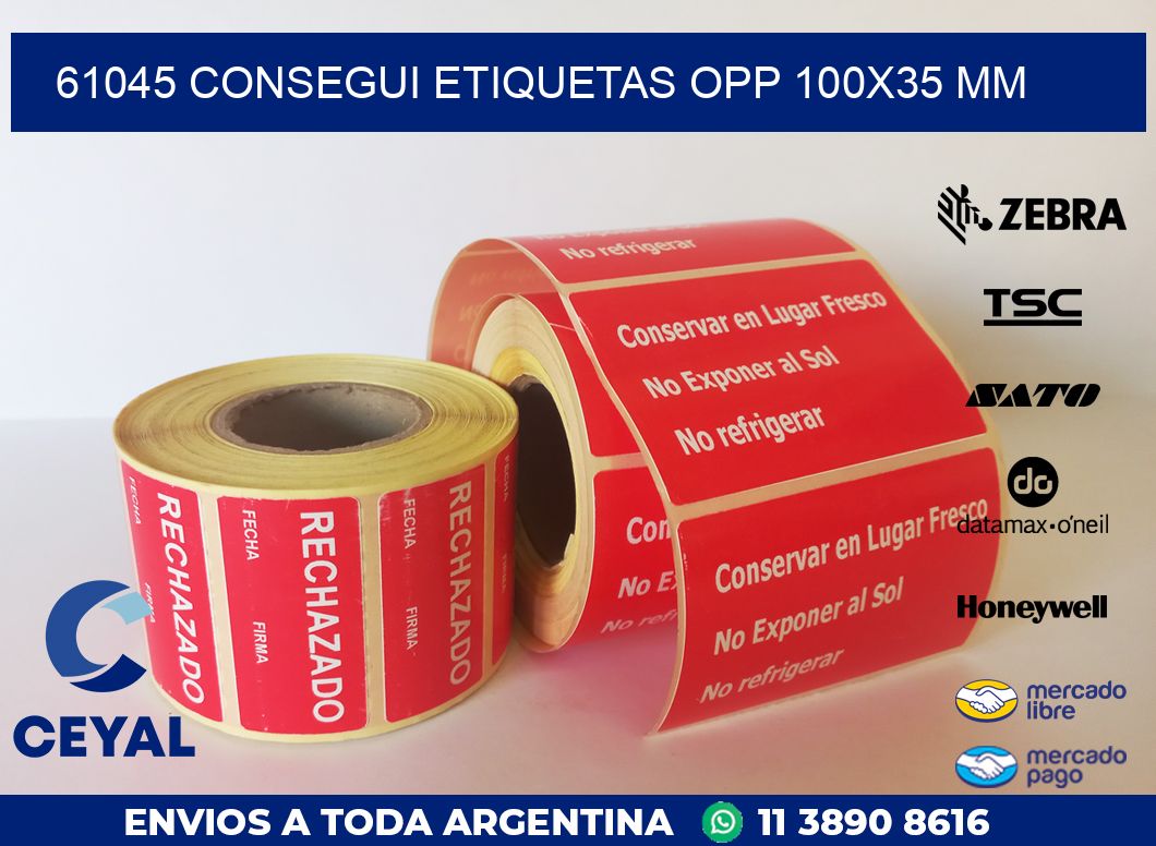 61045 CONSEGUI ETIQUETAS OPP 100X35 MM
