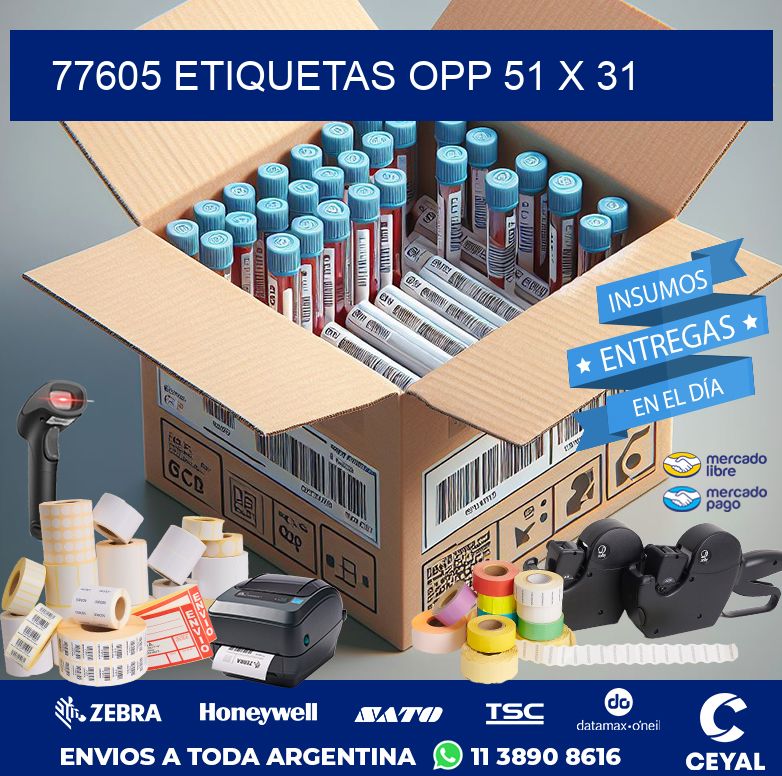 77605 ETIQUETAS OPP 51 X 31