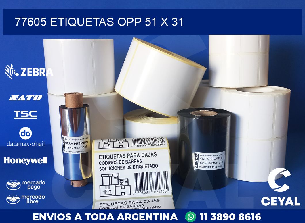 77605 ETIQUETAS OPP 51 X 31