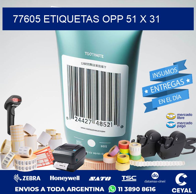 77605 ETIQUETAS OPP 51 X 31