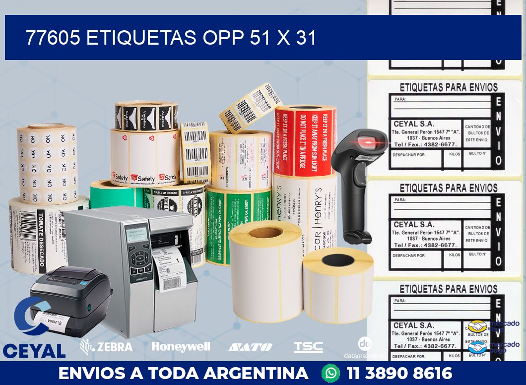 77605 ETIQUETAS OPP 51 X 31