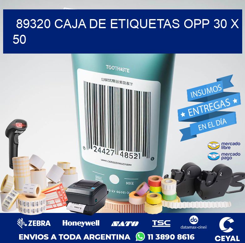 89320 CAJA DE ETIQUETAS OPP 30 X 50