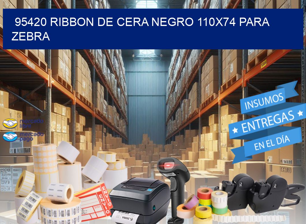 95420 RIBBON DE CERA NEGRO 110X74 PARA ZEBRA
