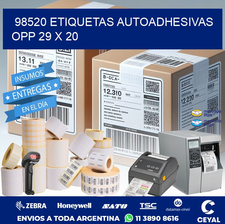 98520 ETIQUETAS AUTOADHESIVAS OPP 29 X 20