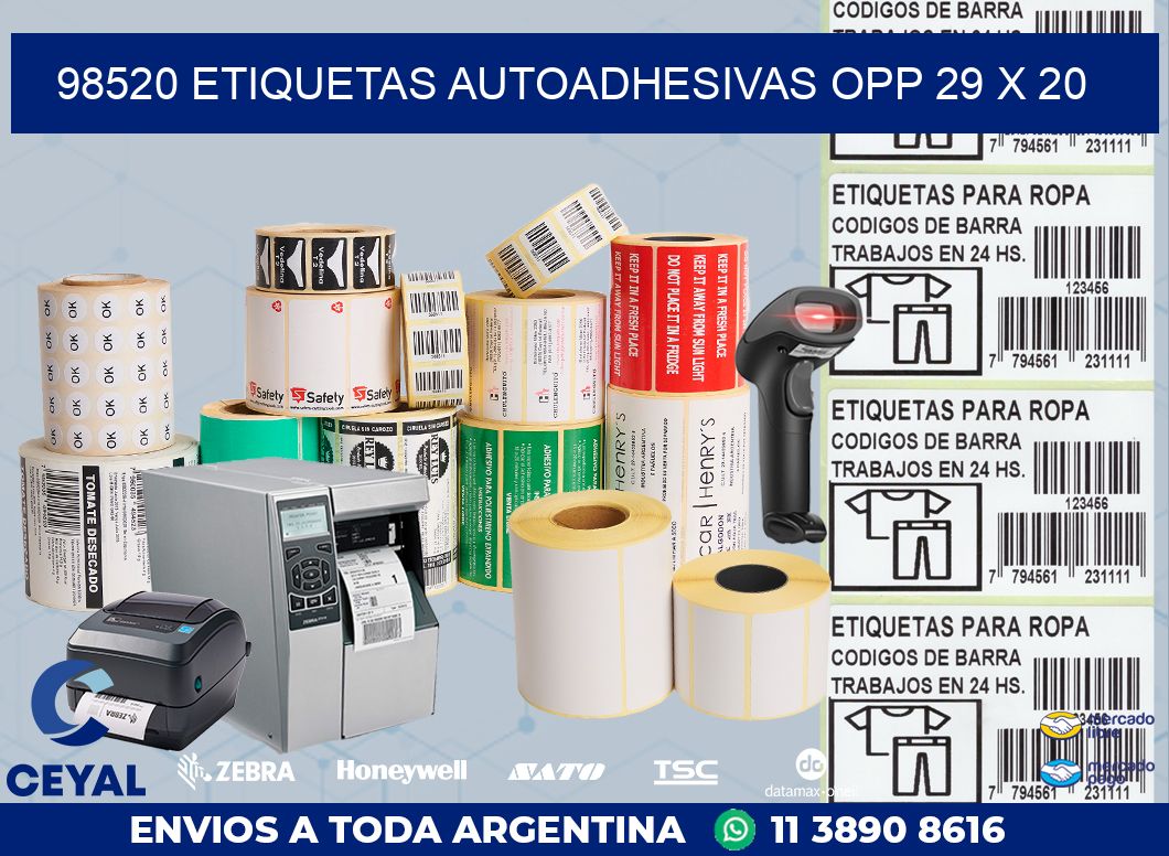 98520 ETIQUETAS AUTOADHESIVAS OPP 29 X 20