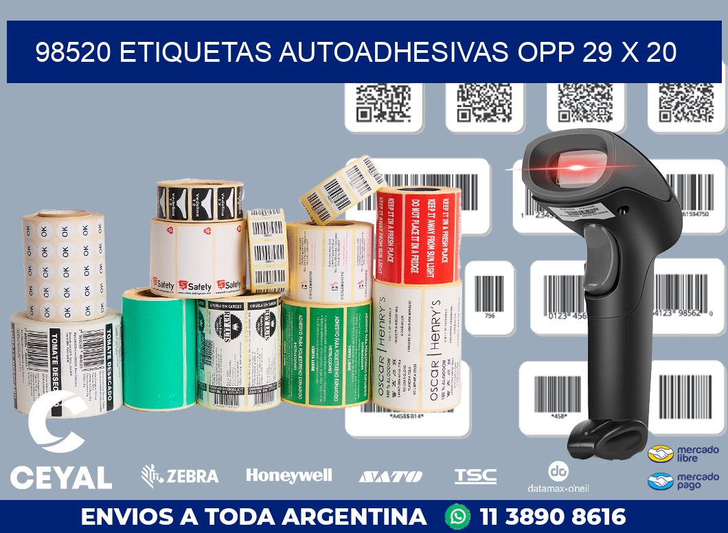 98520 ETIQUETAS AUTOADHESIVAS OPP 29 X 20