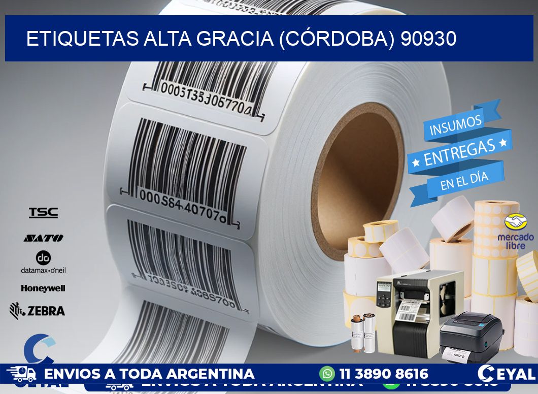 ETIQUETAS ALTA GRACIA (CÓRDOBA) 90930