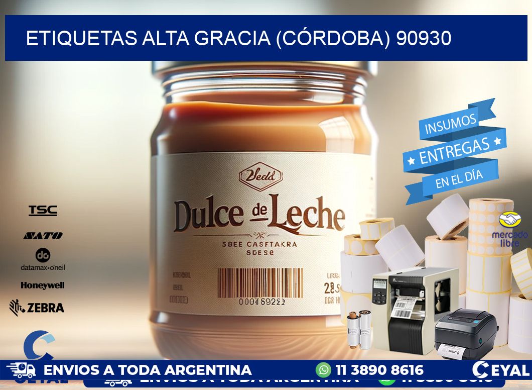 ETIQUETAS ALTA GRACIA (CÓRDOBA) 90930