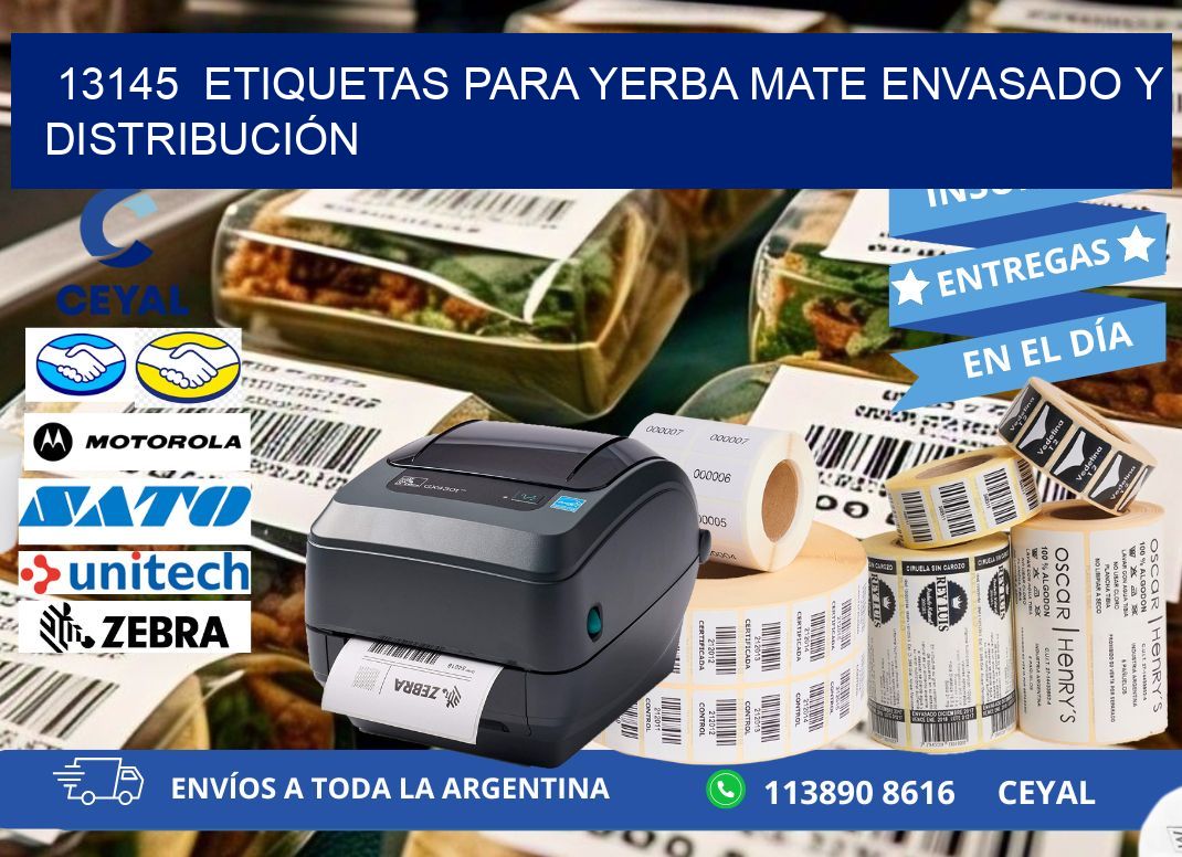 13145  ETIQUETAS PARA YERBA MATE ENVASADO Y DISTRIBUCIÓN