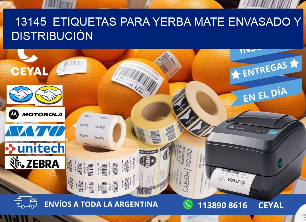 13145  ETIQUETAS PARA YERBA MATE ENVASADO Y DISTRIBUCIÓN