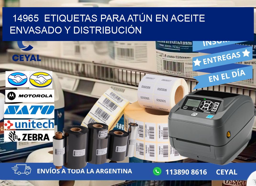 14965  ETIQUETAS PARA ATÚN EN ACEITE ENVASADO Y DISTRIBUCIÓN
