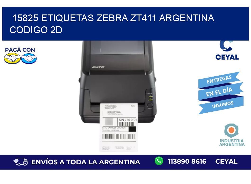 15825 etiquetas zebra zt411 argentina CODIGO 2D