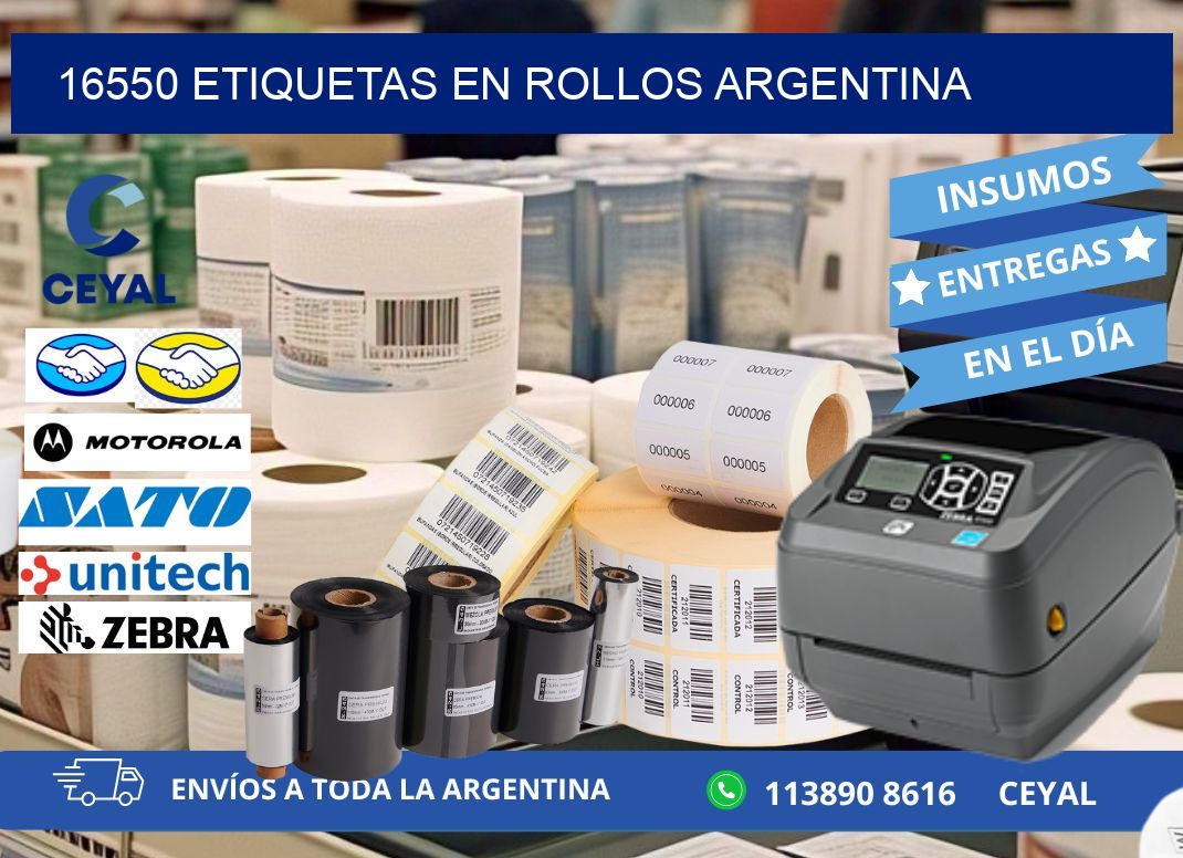 16550 ETIQUETAS EN ROLLOS ARGENTINA