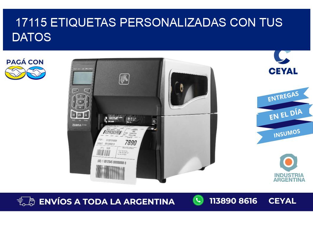 17115 ETIQUETAS PERSONALIZADAS CON TUS DATOS