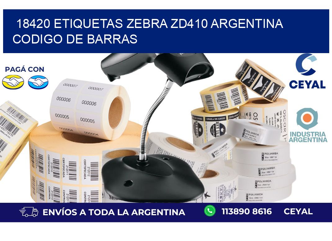 18420 etiquetas zebra zd410 argentina CODIGO DE BARRAS