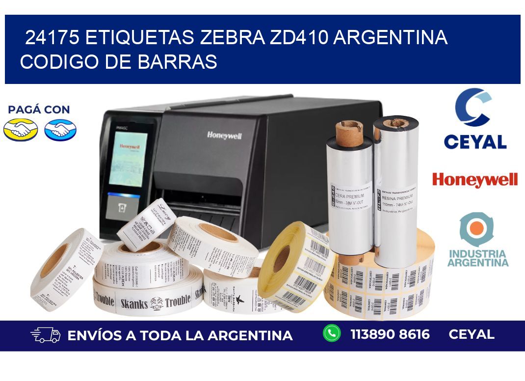 24175 etiquetas zebra zd410 argentina CODIGO DE BARRAS