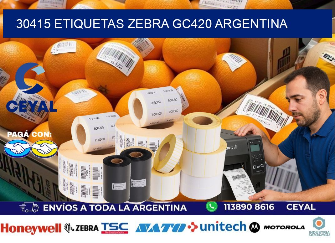 30415 etiquetas zebra gc420 argentina
