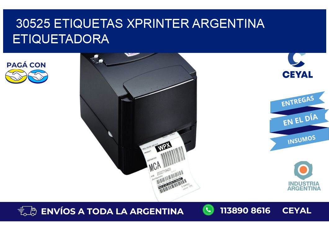 30525 etiquetas xprinter argentina ETIQUETADORA