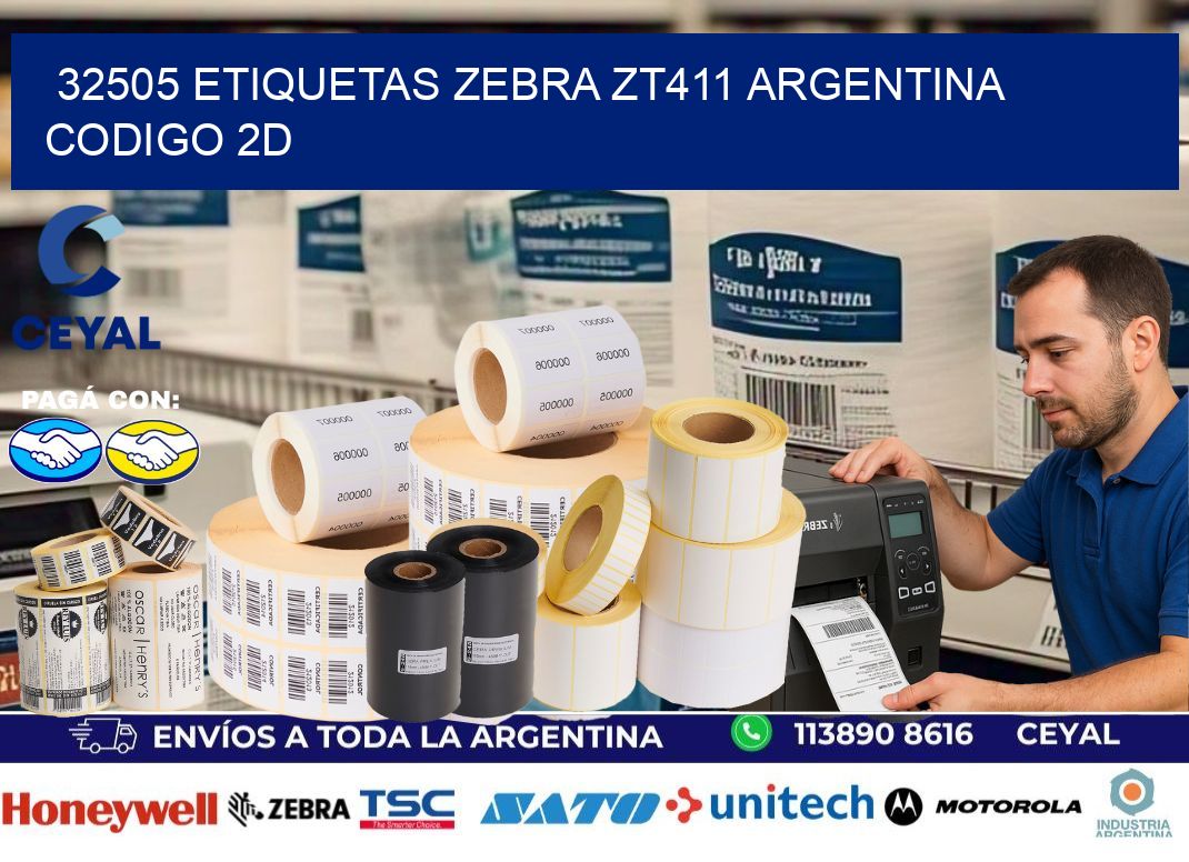 32505 etiquetas zebra zt411 argentina CODIGO 2D