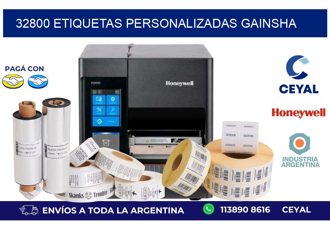 32800 ETIQUETAS PERSONALIZADAS GAINSHA