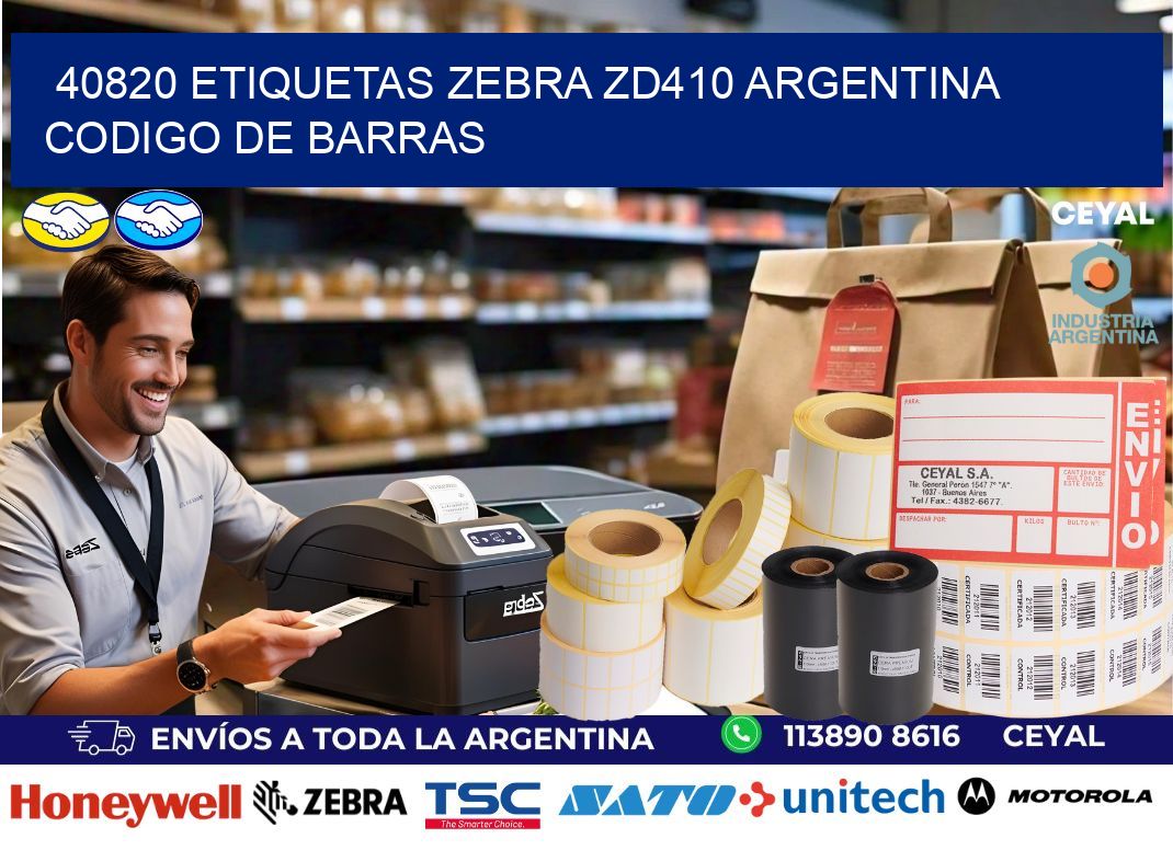 40820 etiquetas zebra zd410 argentina CODIGO DE BARRAS