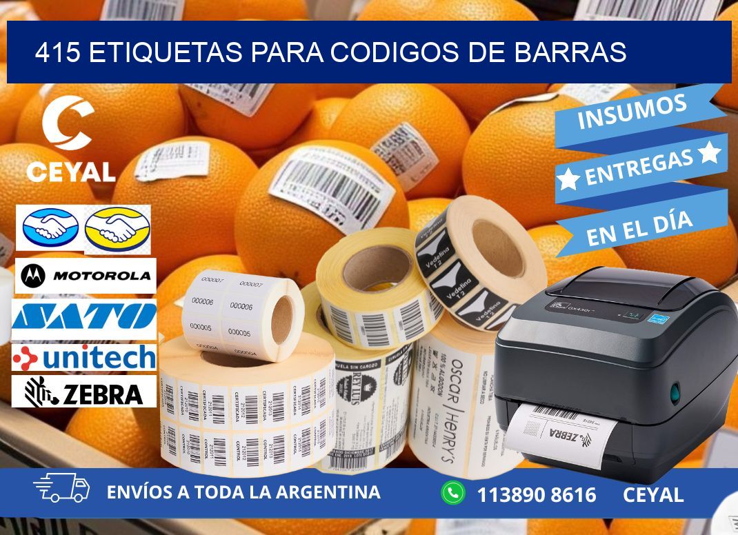 415 ETIQUETAS PARA CODIGOS DE BARRAS
