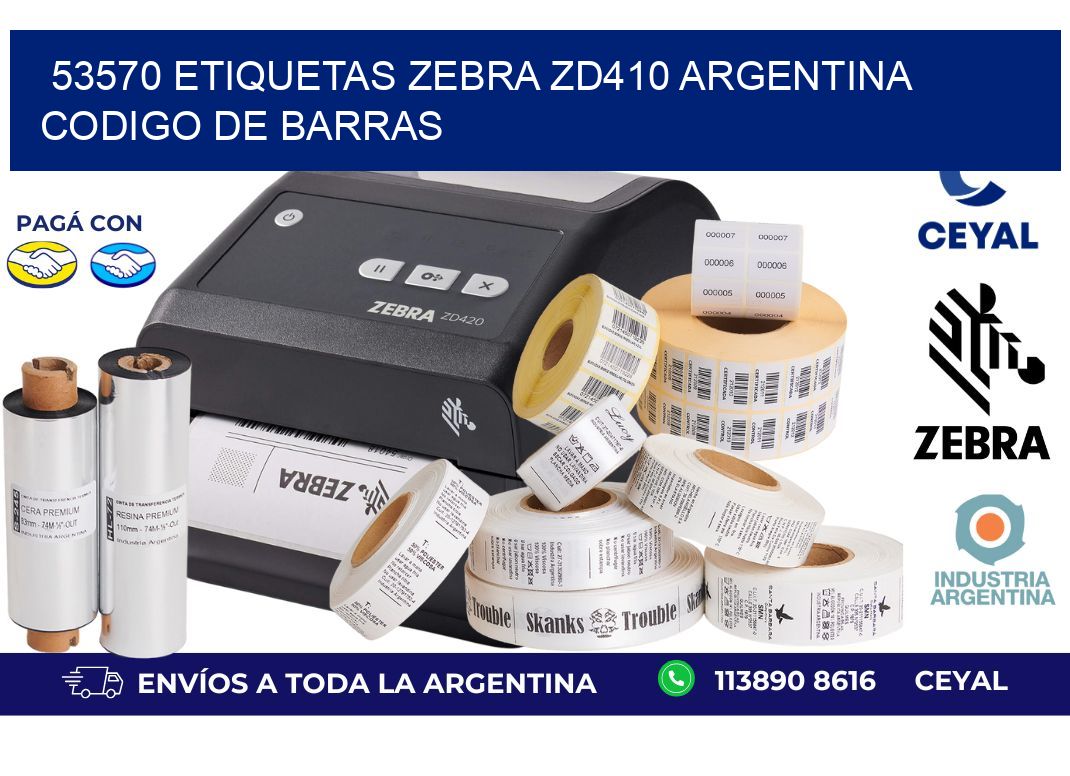 53570 etiquetas zebra zd410 argentina CODIGO DE BARRAS