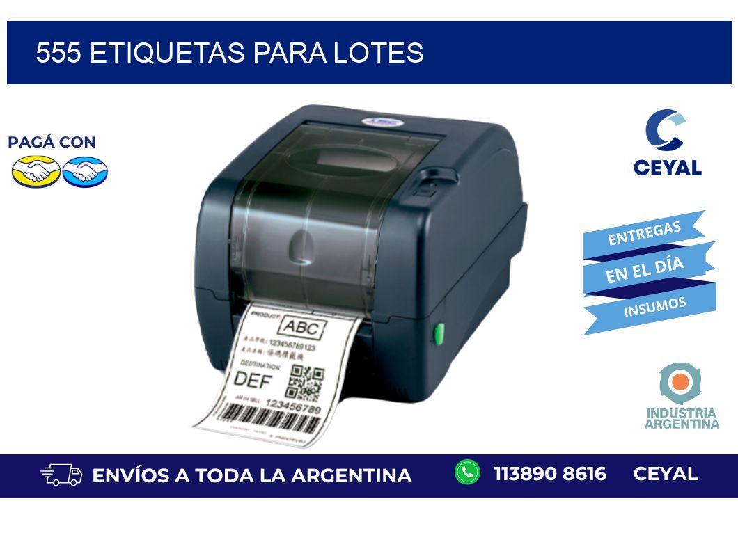 555 ETIQUETAS PARA LOTES