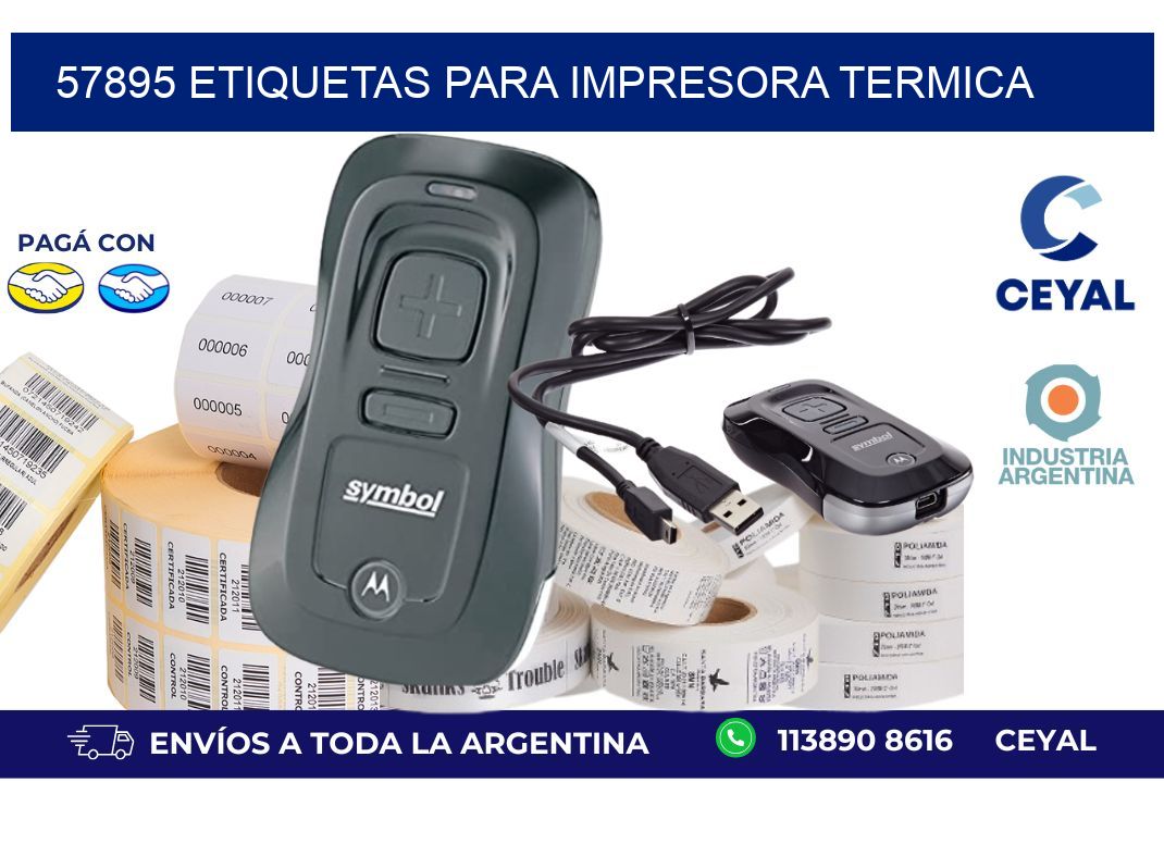 57895 ETIQUETAS PARA IMPRESORA TERMICA