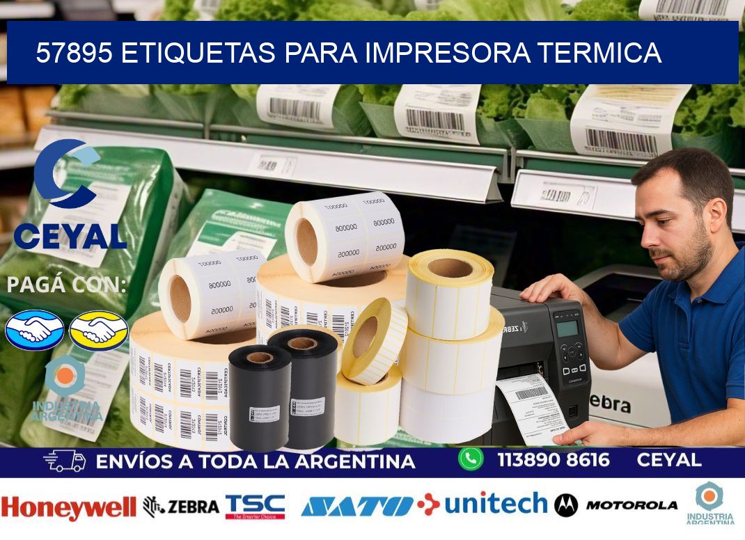 57895 ETIQUETAS PARA IMPRESORA TERMICA