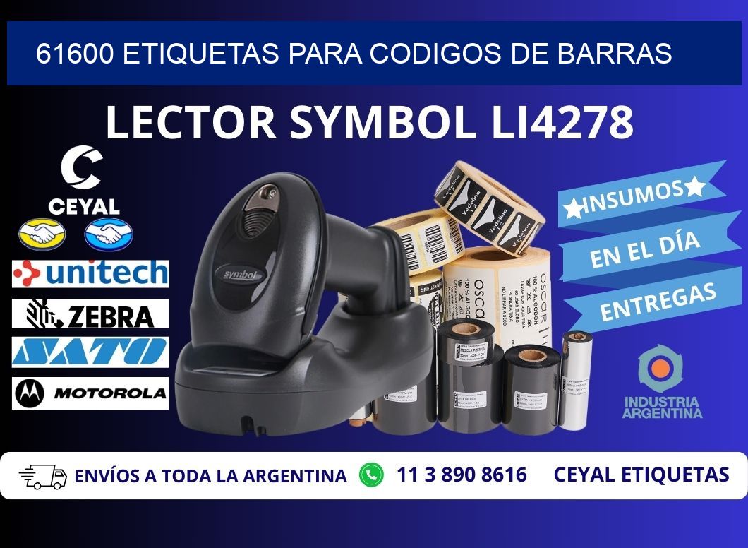 61600 ETIQUETAS PARA CODIGOS DE BARRAS