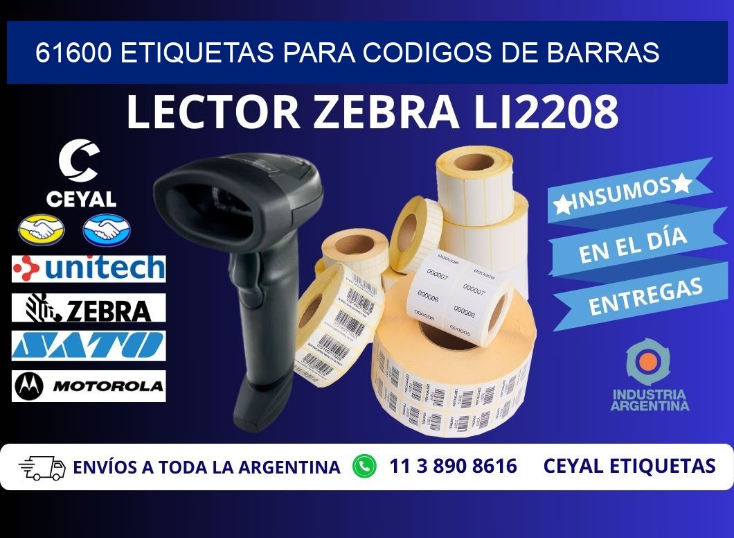 61600 ETIQUETAS PARA CODIGOS DE BARRAS